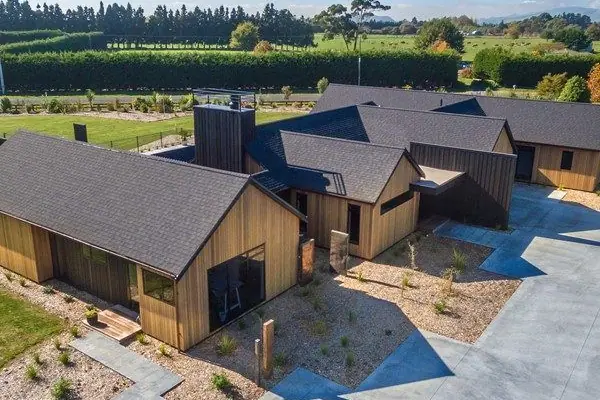 Asphalt shingle roof on a modern single-storey home